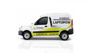 reklama na samochód Oklejanie-Pojazdow-Computer-Recycling-Kangoo
